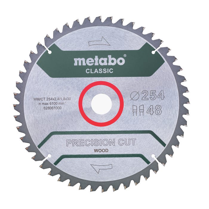 Piła widiowa do drewna 254 mm 48Z, otwór 30 Metabo