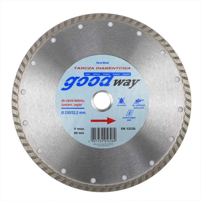 Tarcza diamentowa Turbo 230x22,2 mm GOOD WAY