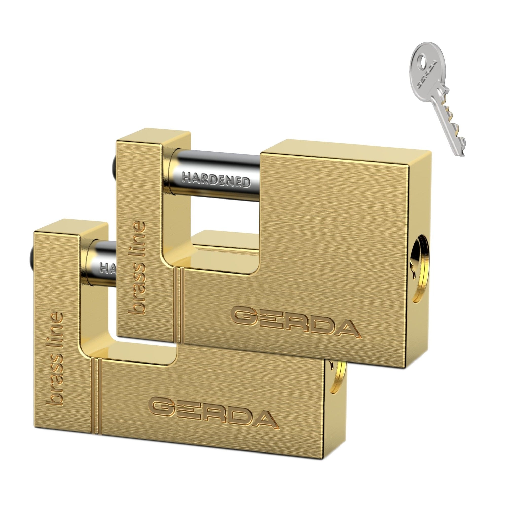 Zestaw 2 kłódek mosiężnych BRASS LINE Gerda 75 mm