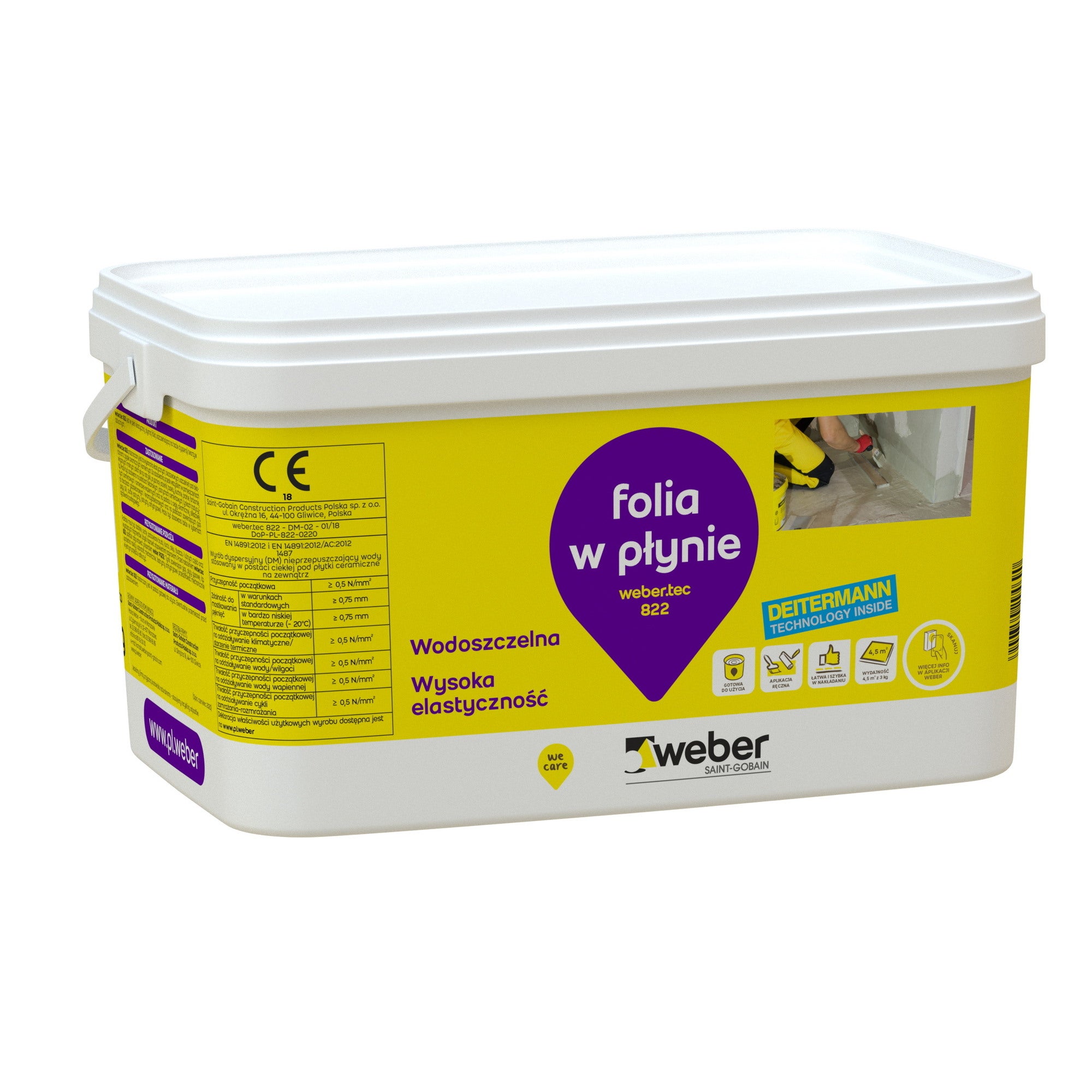 Elastyczna, płynna folia uszczelniająca weber.tec 822 7 kg 0