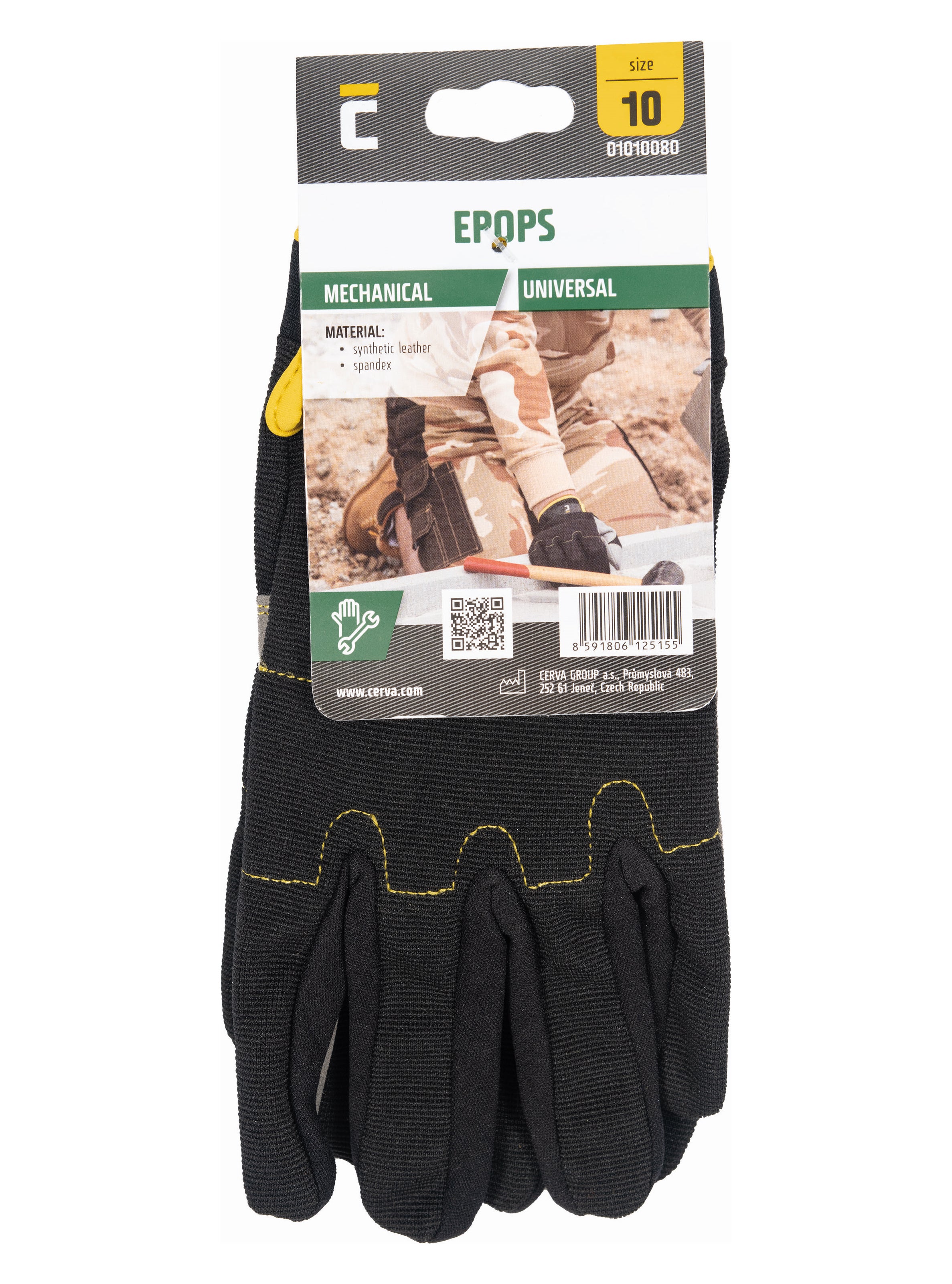 Rękawice wzmacniane skórą EPOPS Cerva, rozm. 10 (XL) 1