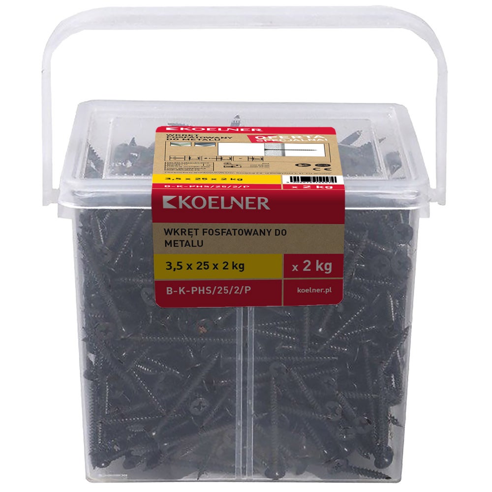 Wkręty fosfatowane do metalu 3.5x25 mm (2 kg.) 1
