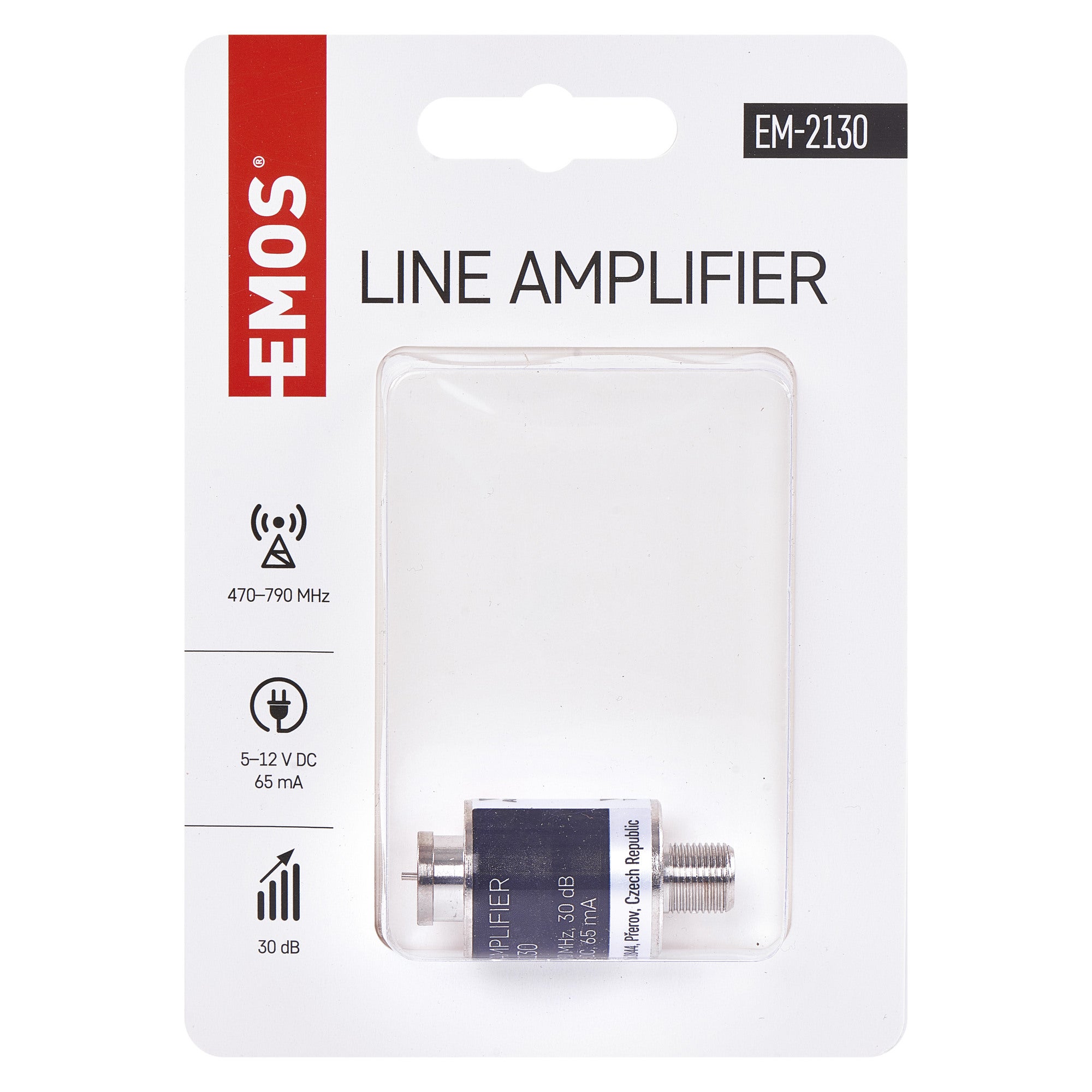 Liniowy wzmacniacz antenowy 30dB 1