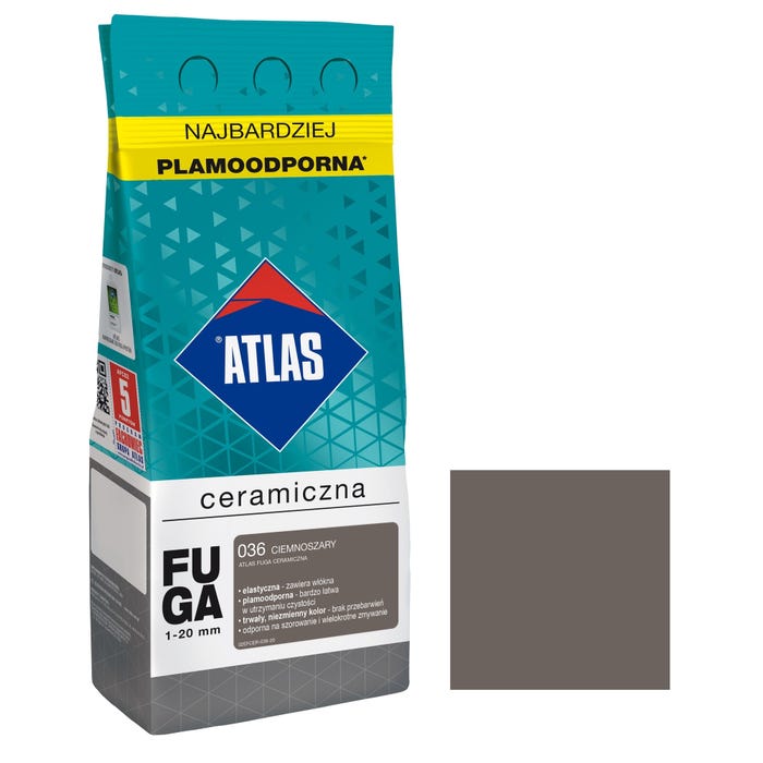 Fuga ceramiczna Atlas 036 ciemnoszary 2kg