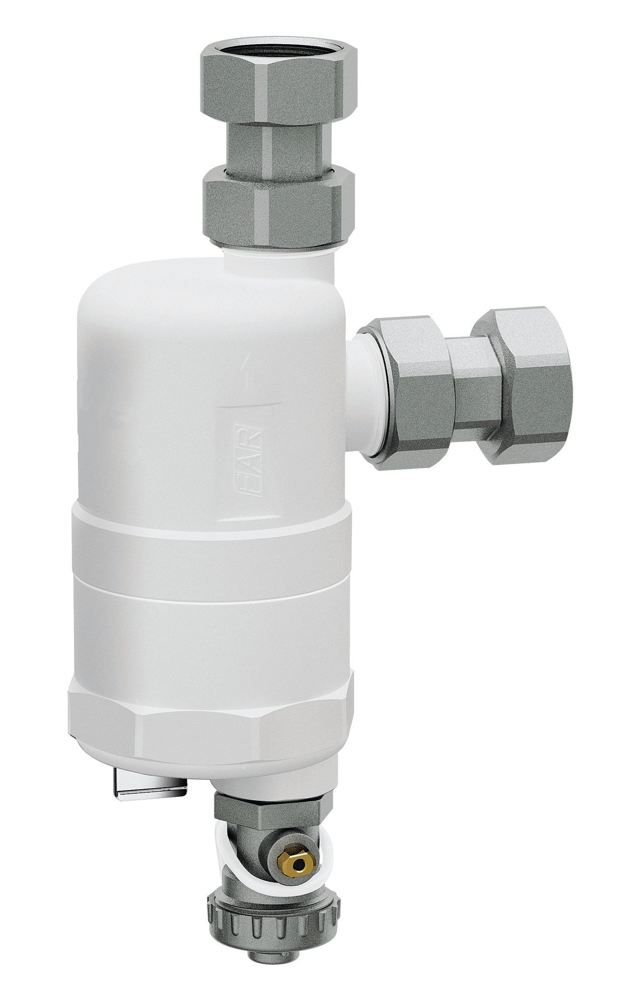 Separator zanieczyszczeń Afriso FAR 401 z magnesem i zaworem spustowym, przyłącze kątowe GW 3/4" (7774010)