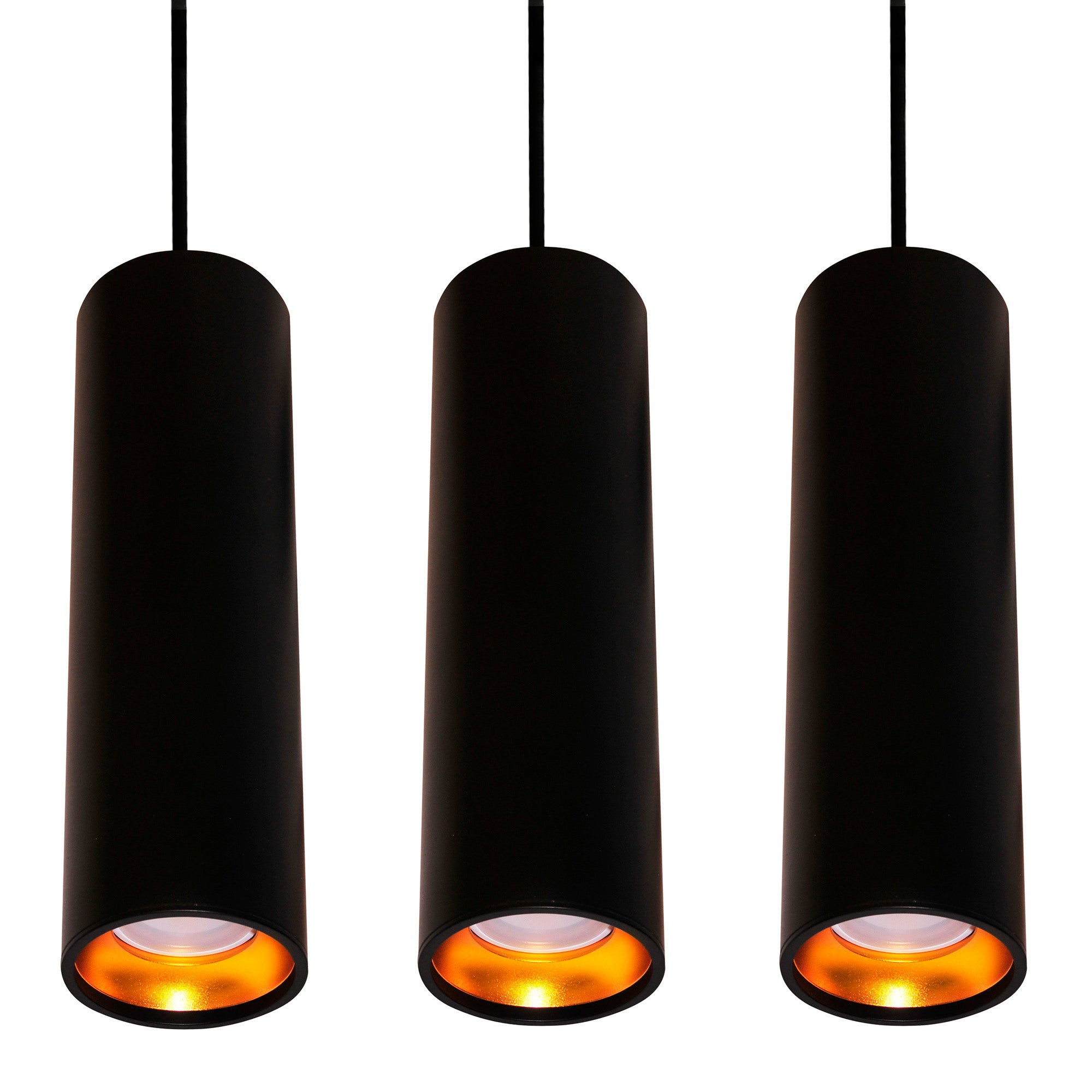 Lampa wisząca Lati 3xGU10 czarna/złota 1