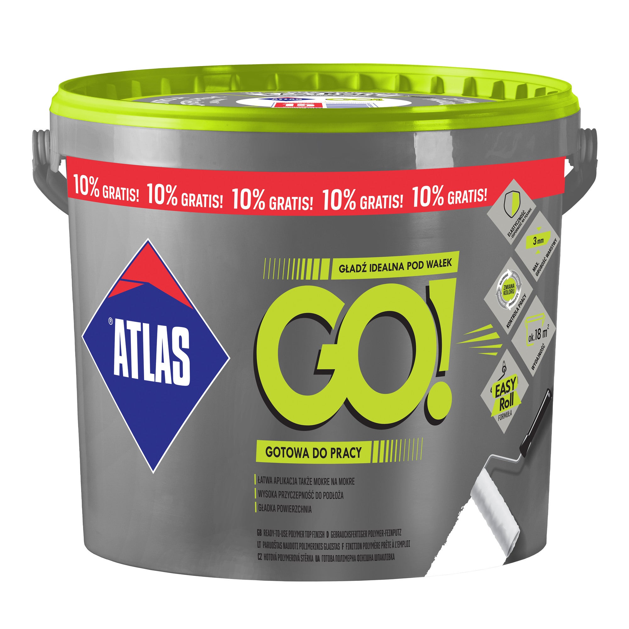 Atlas GO! Gotowa gładź 25 kg+2,5 kg