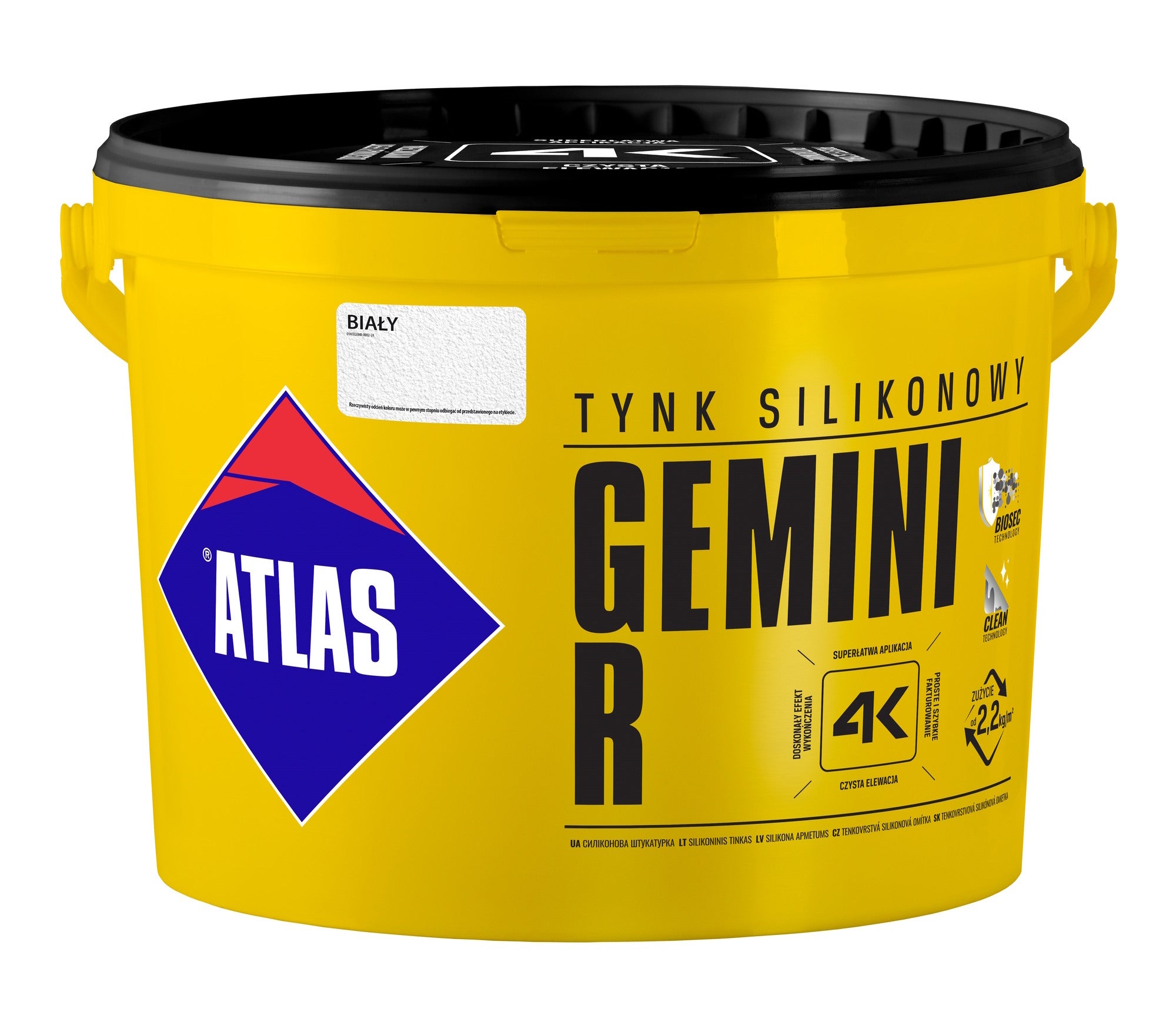 Tynk silikonowy Gemini R Atlas 25 kg, baranek 1.4 mm, biały 0