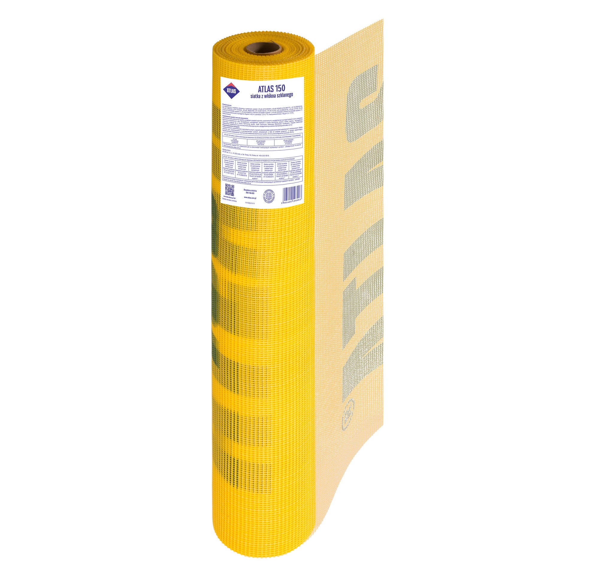 Siatka zbrojąca Atlas 150, 50 m2 dł. 50 m, szer. 1 m, gramatura 150 g/m2 0