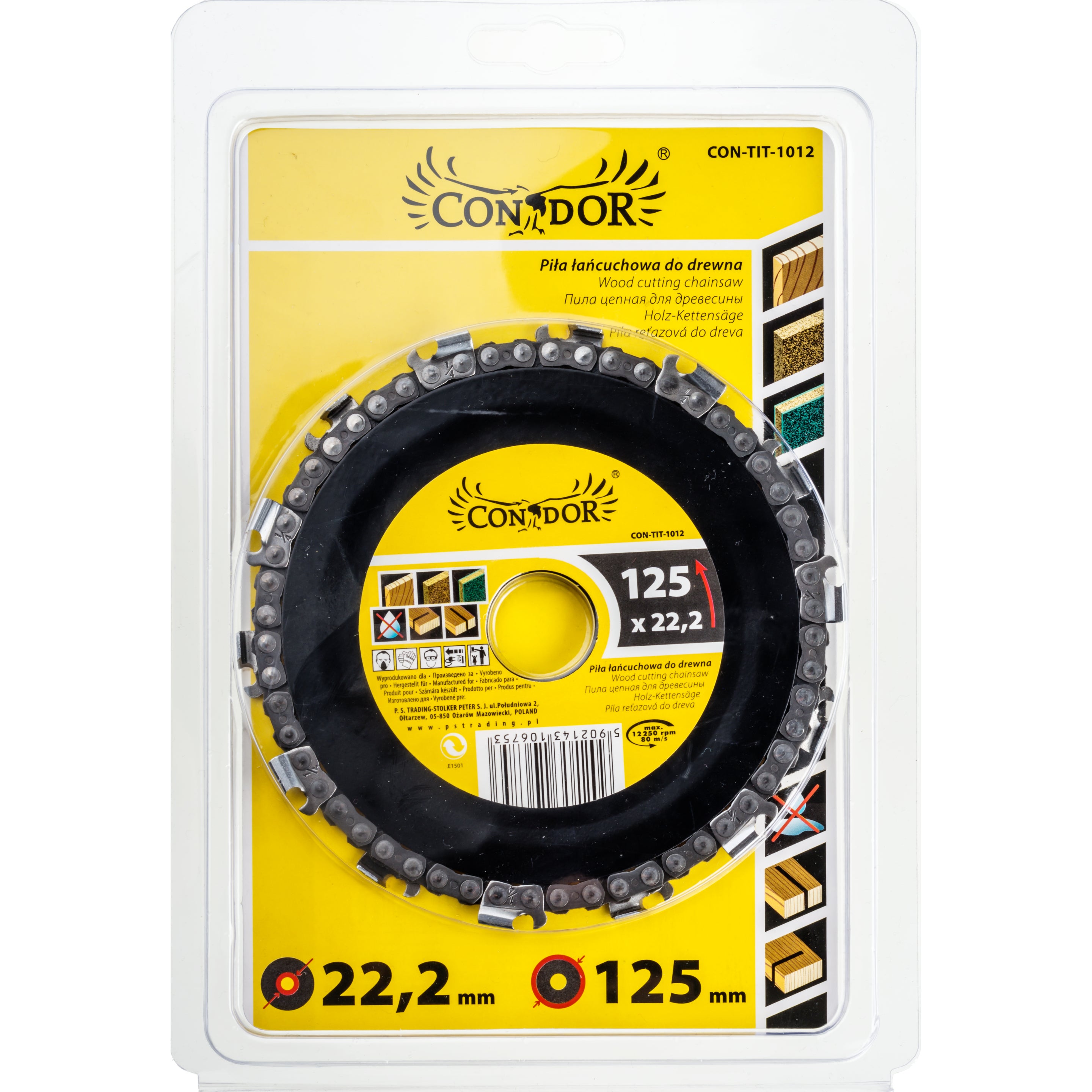 Tarcza łańcuchowa do drewna 125 mm 1