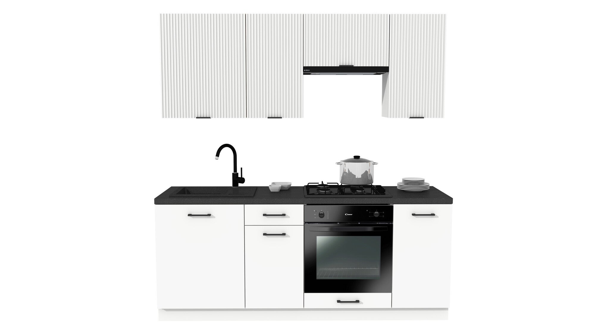 Front kuchenny ryflowany biały 60 cm uniwersalny 1