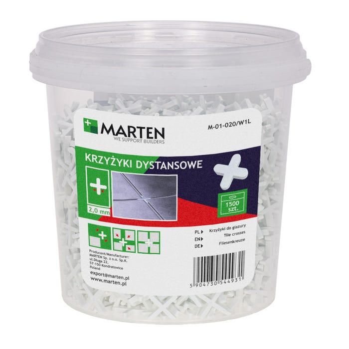 Krzyżyki do glazury 2mm 1500 szt.