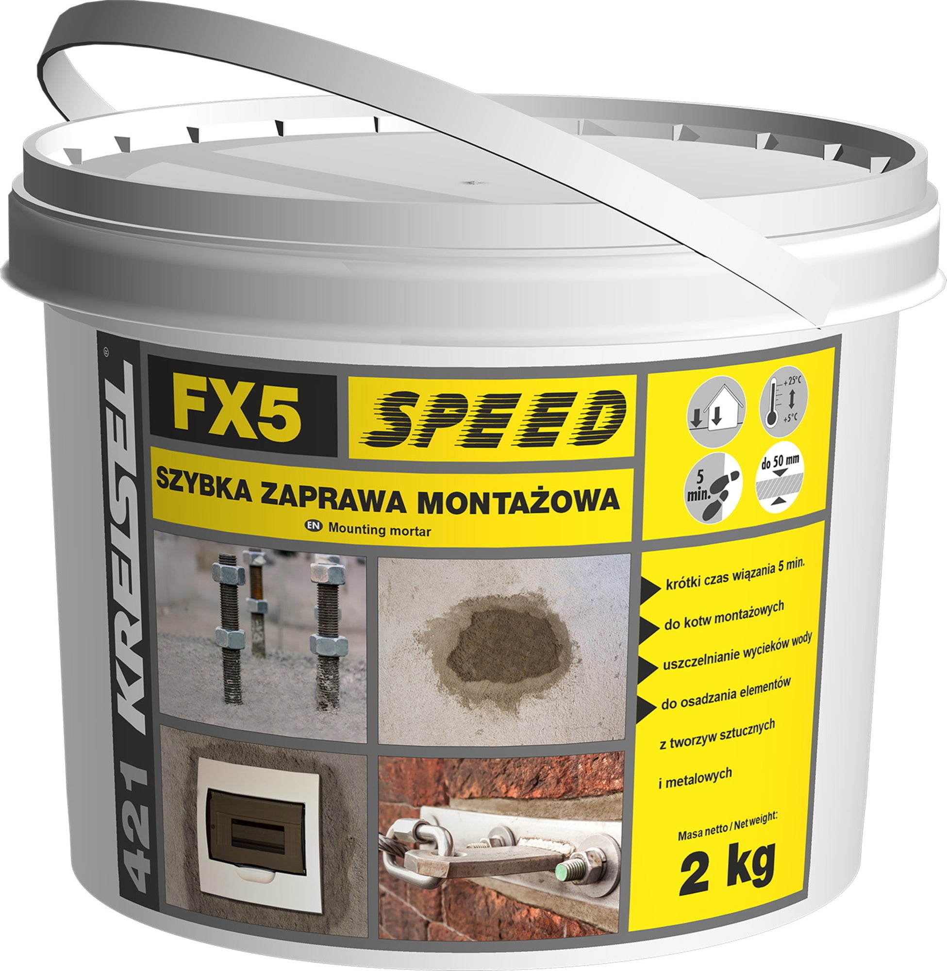 Zaprawa montażowa Kreisel FX5 Speed 421 2 kg, szybkowiążąca 0
