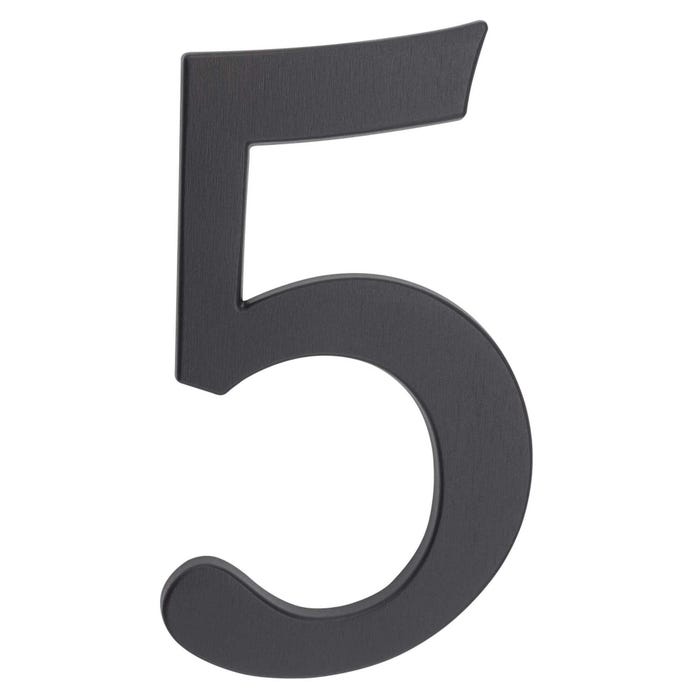 Cyfra 5 aluminiowa grafit 190 mm