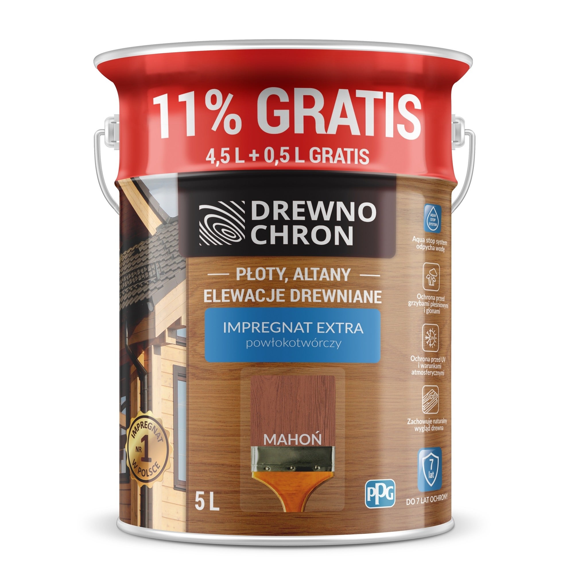 Impregnat Drewnochron Extra mahoń 4,5+11%l 1
