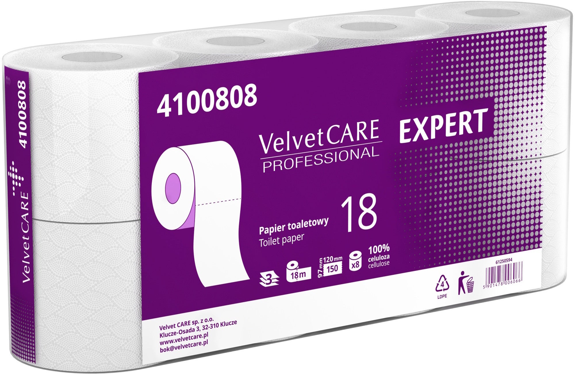 Papier toaletowy Velvet Care Professional 18 Expert 8R 3W 