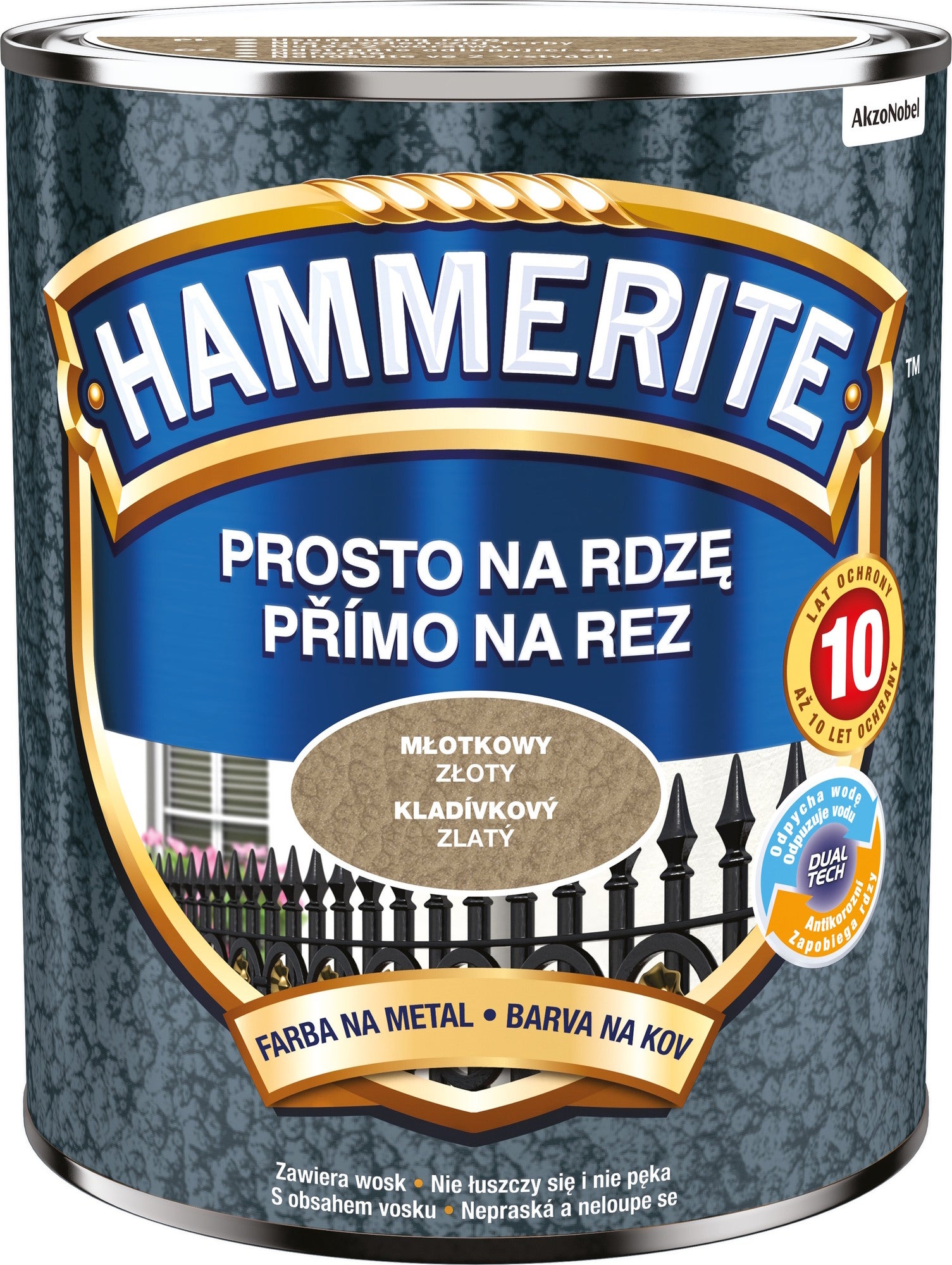 Farba antykorozyjna Hammerite złoty połysk 0,7l