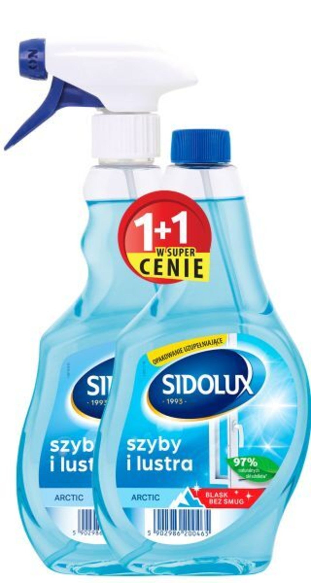 Płyn do szyb Sidolux crystal arctic 500ml + 500ml