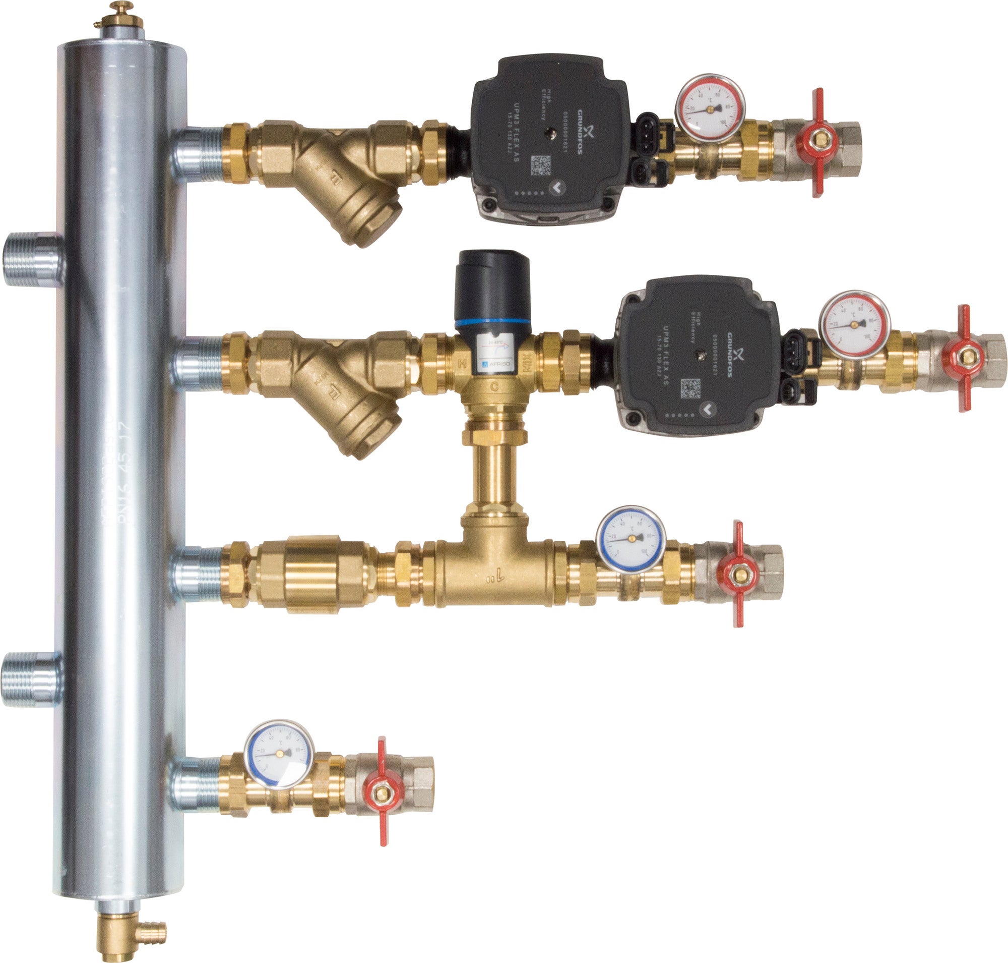 Zestaw mieszający ze sprzęgłem hydraulicznym BPS bez mieszania, z pompami Grundfos i zaworem termostatycznym ATM 561 (9090110) 0