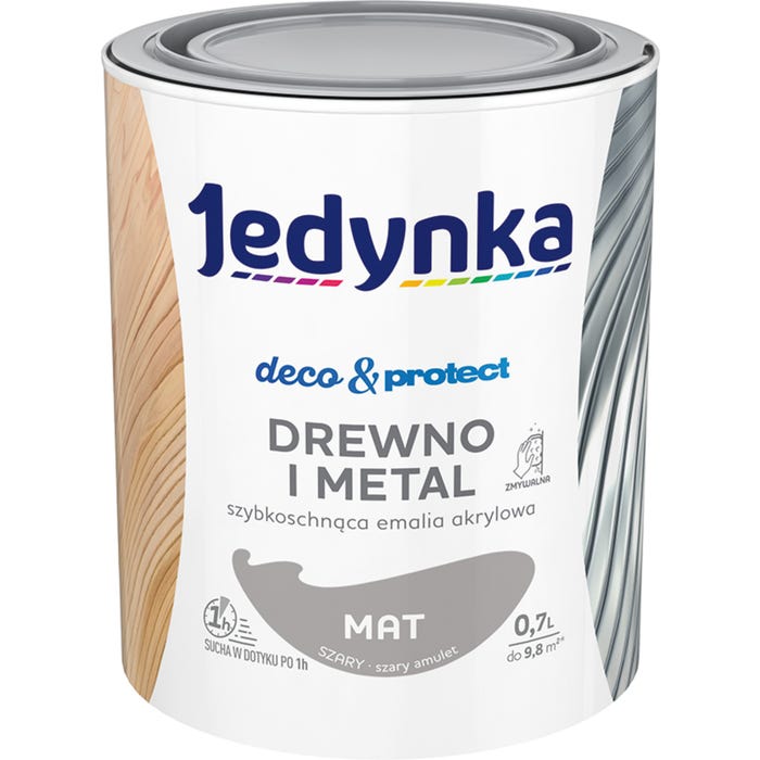 Farba Jedynka Deco&Protect matowa szary 0,7l