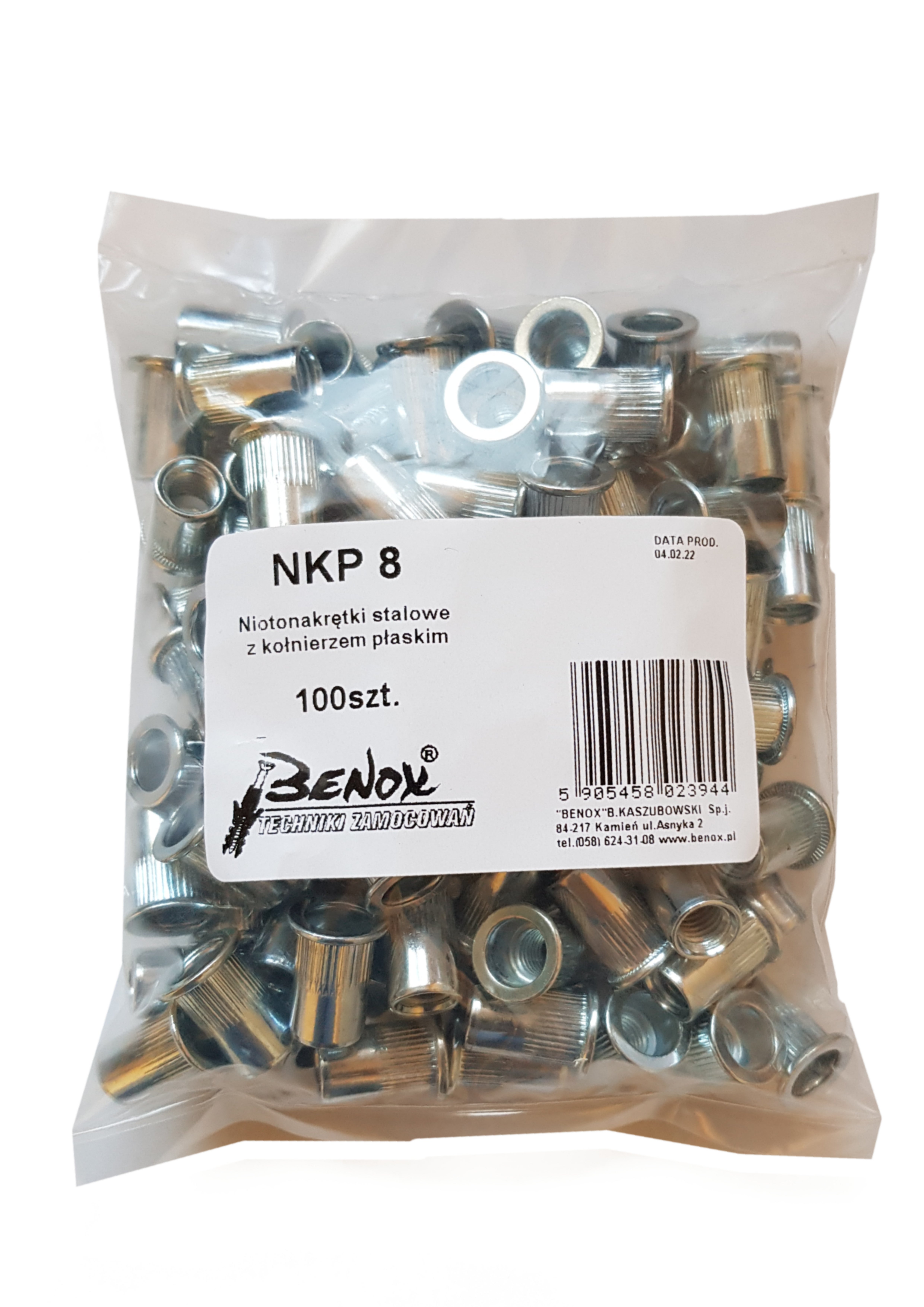 Nitonakrętki kołnierz płaski M8 (100 szt.) 2