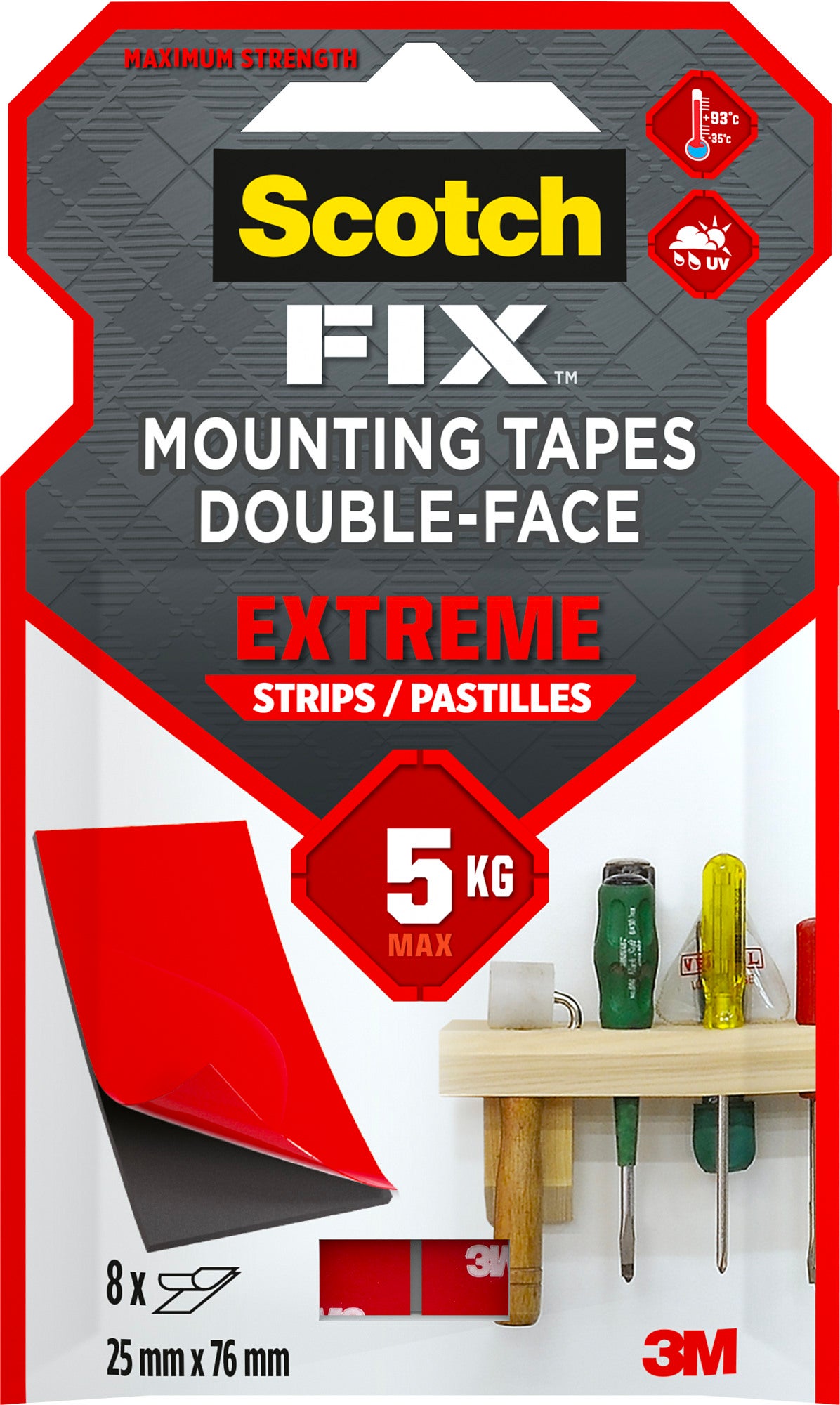 Paski montażowe ekstremalne 25x76 mm (8 szt.)