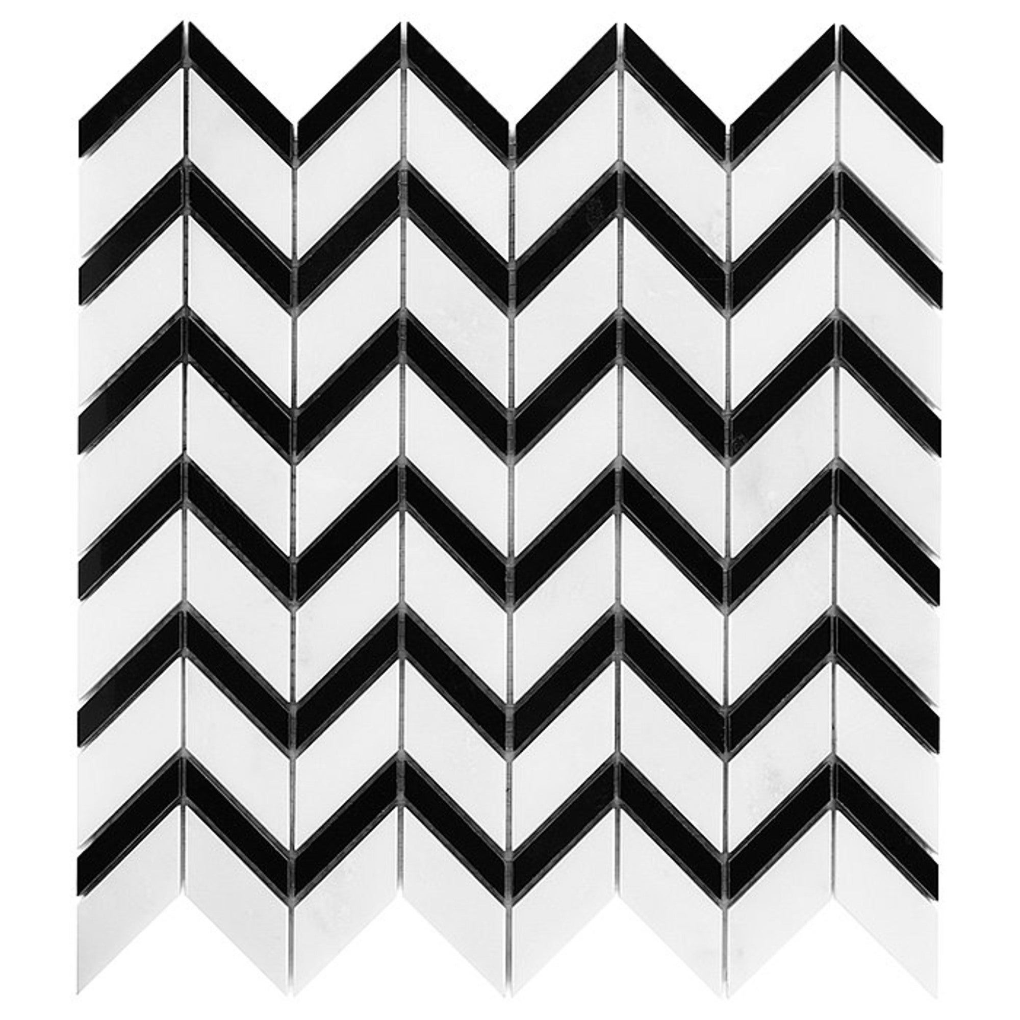 Mozaika kamienna Pure White Chevron Mix 31x30.5 cm