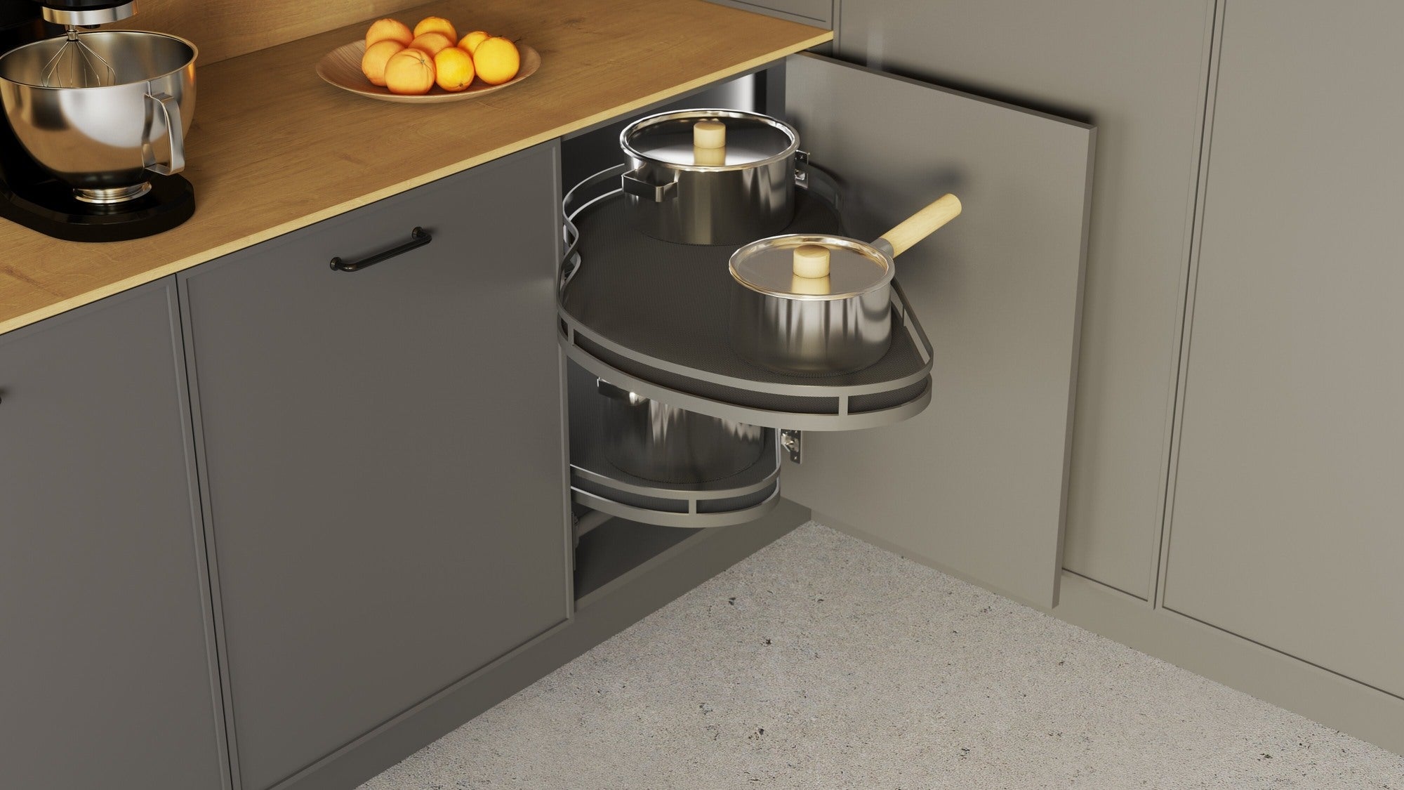 Cargo narożne 800/45, lewe, grafitowe 1