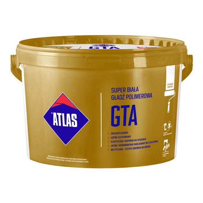 Gładź polimerowa Atlas GTA 18 kg, super biała