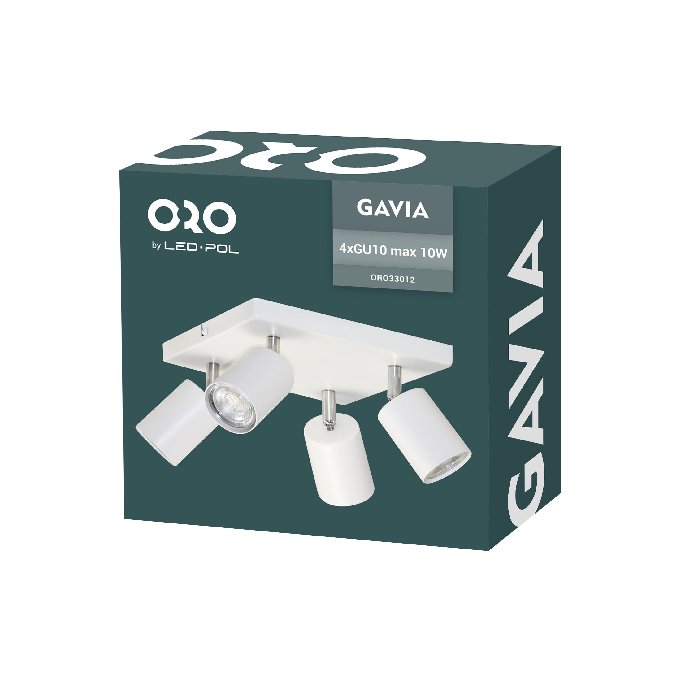 Lampa ścienno-sufitowa GAVIA 4xGU10 kolor biały, kinkiet, obrotowy 1