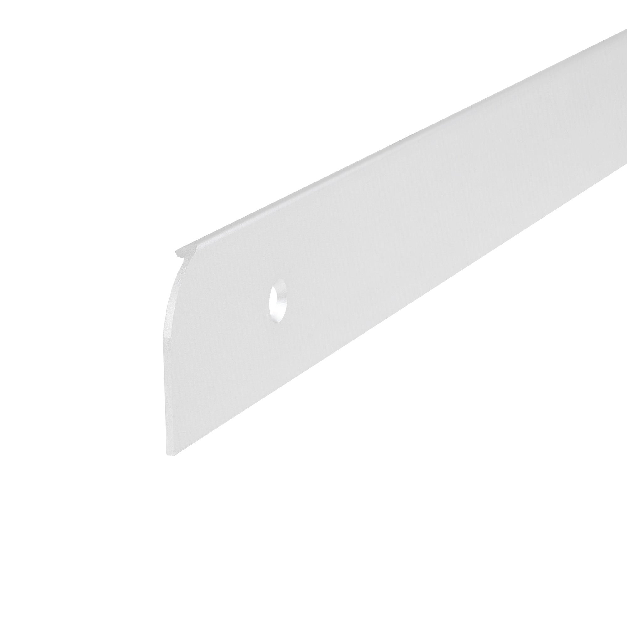 Listwa do blatu aluminiowa boczna prawa 28mm Cezar  Srebrny mat 0,62m 0