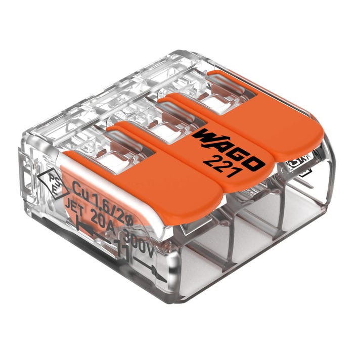 Szybkozłączka z zamkiem Wago 3x0,2-4mm2 15szt
