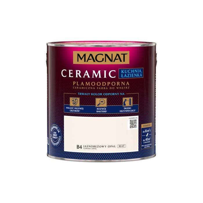 Farba Magnat Ceramic Kuchnia i Łazienka jasnobeżowy opal 2,5l