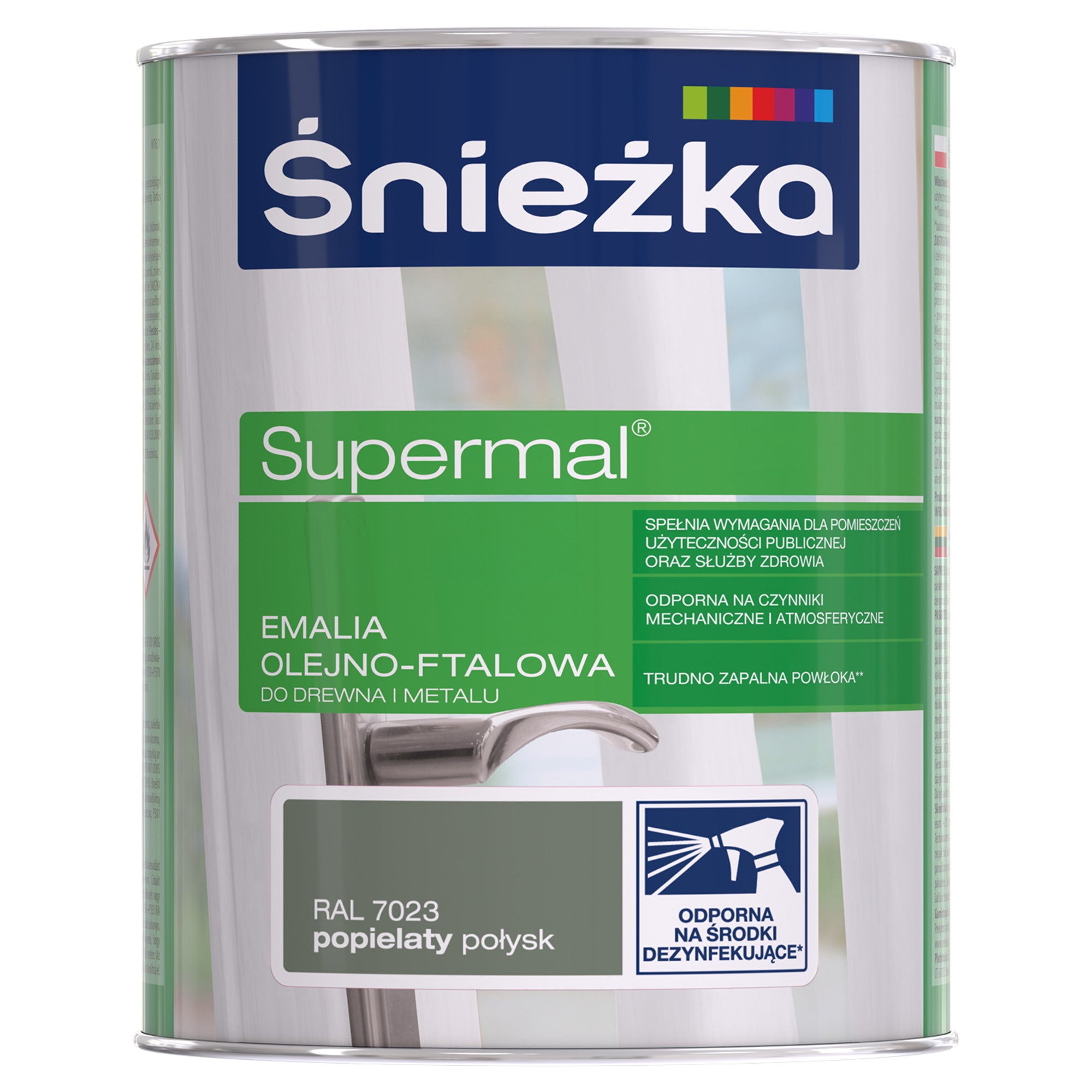 Emalia olejno-ftalowa Śnieżka Supermal popielaty 0,8l 1