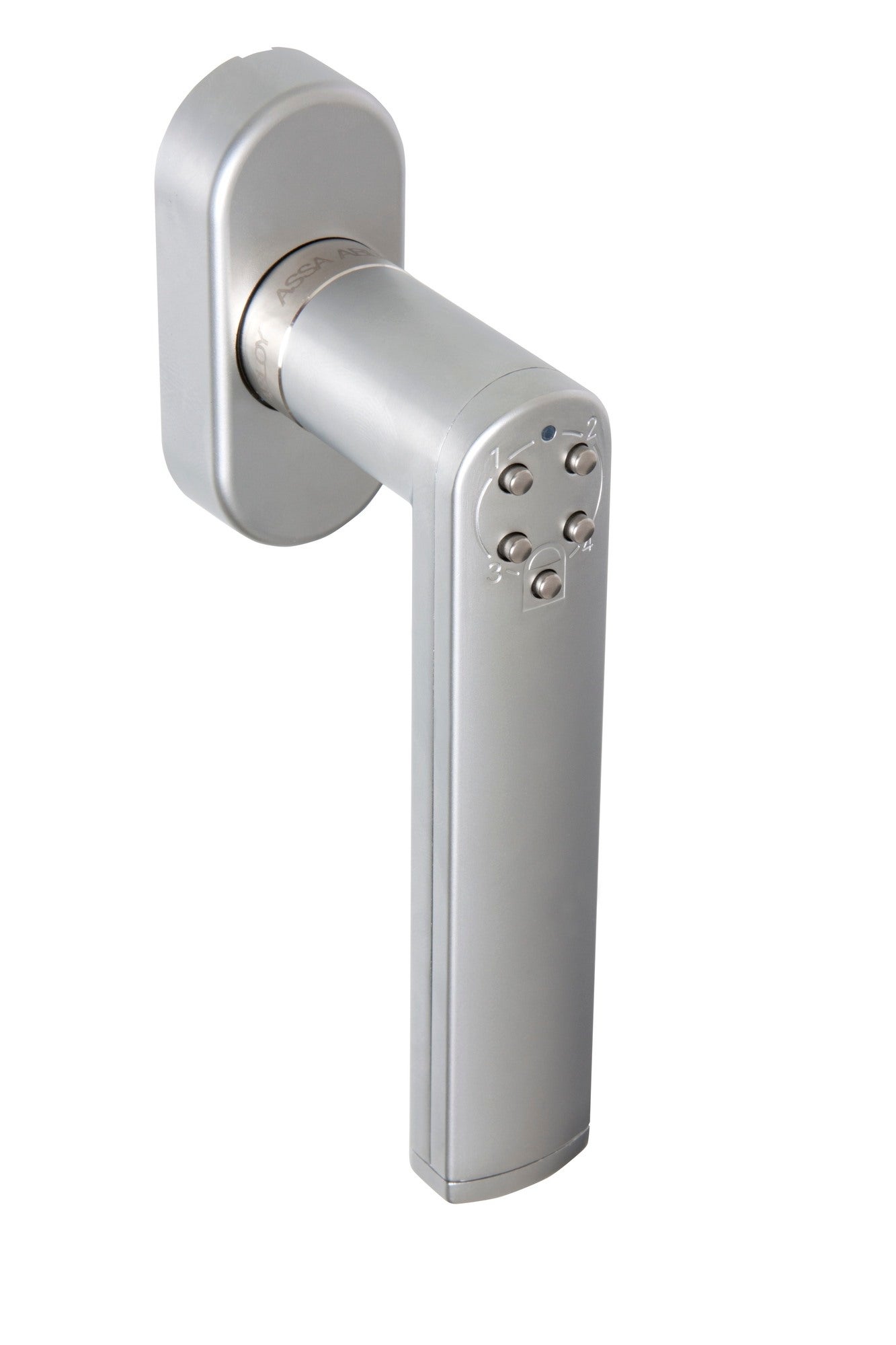 Klamka okienna na kod satyna