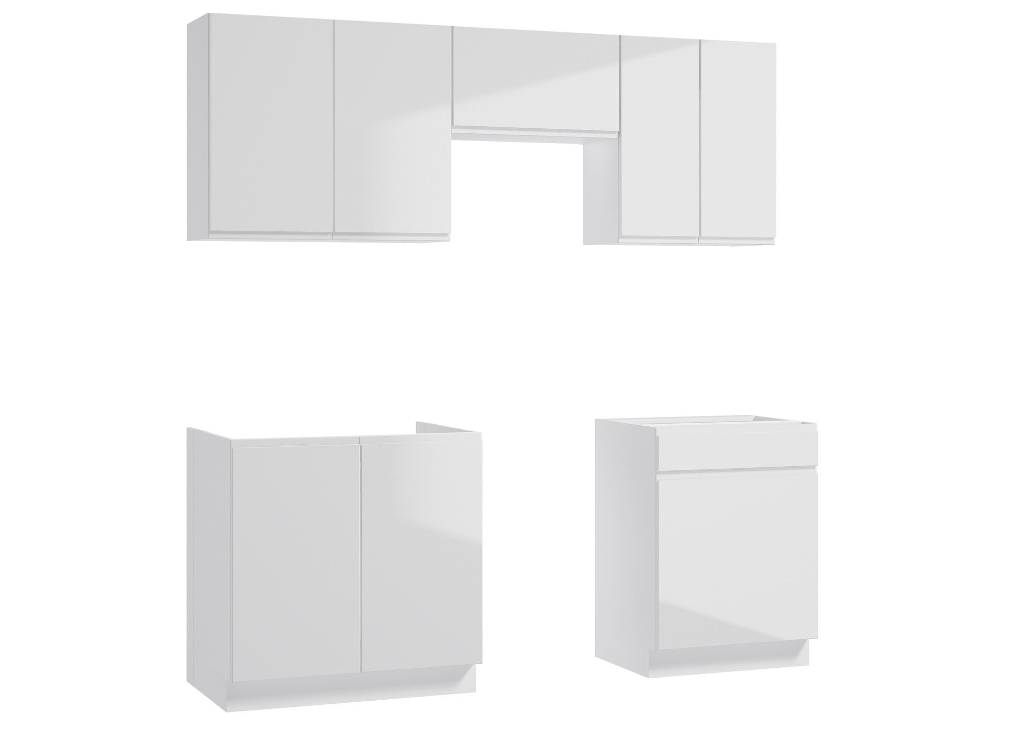 Zestaw mebli kuchennych Parma 200 cm 5 szafek lakier biały połysk/ biały mat 0