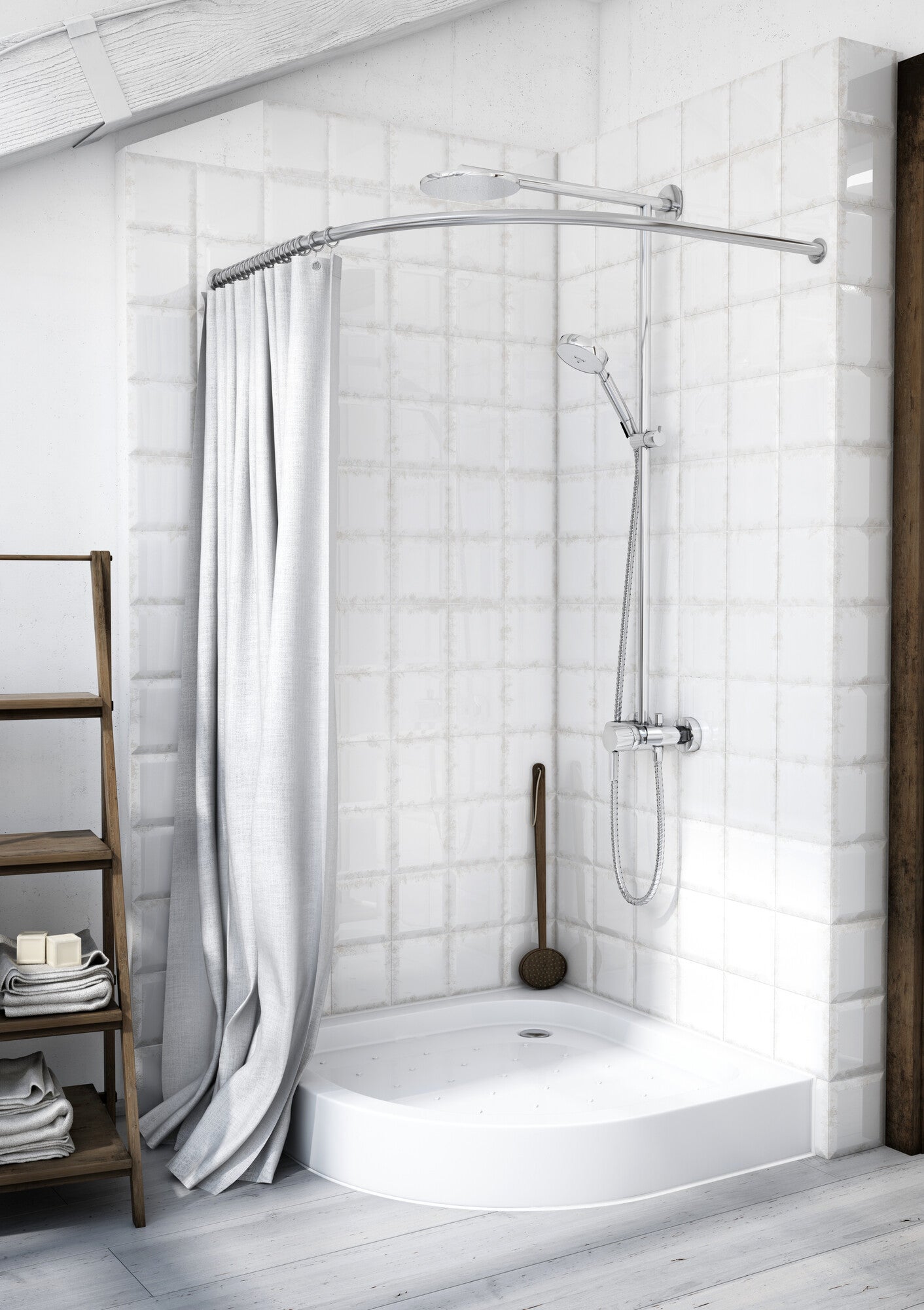 Brodzik do kabiny prysznicowej półokrągły Schedpol Alice 90 x 90 x 16 cm biały 1