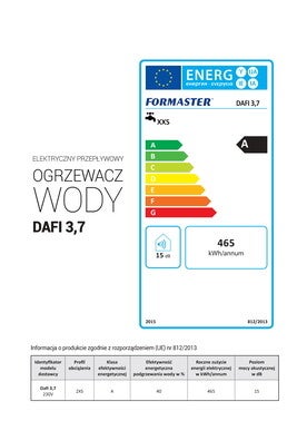 Elektryczny ogrzewacz wody Dafi 3,7 kW podumywalkowy 3