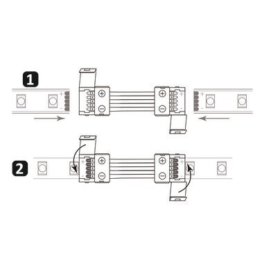 Złącze kątowe do taśm LED RGBW 12mm 5pin dwustronne 12 24V DC 3A 2