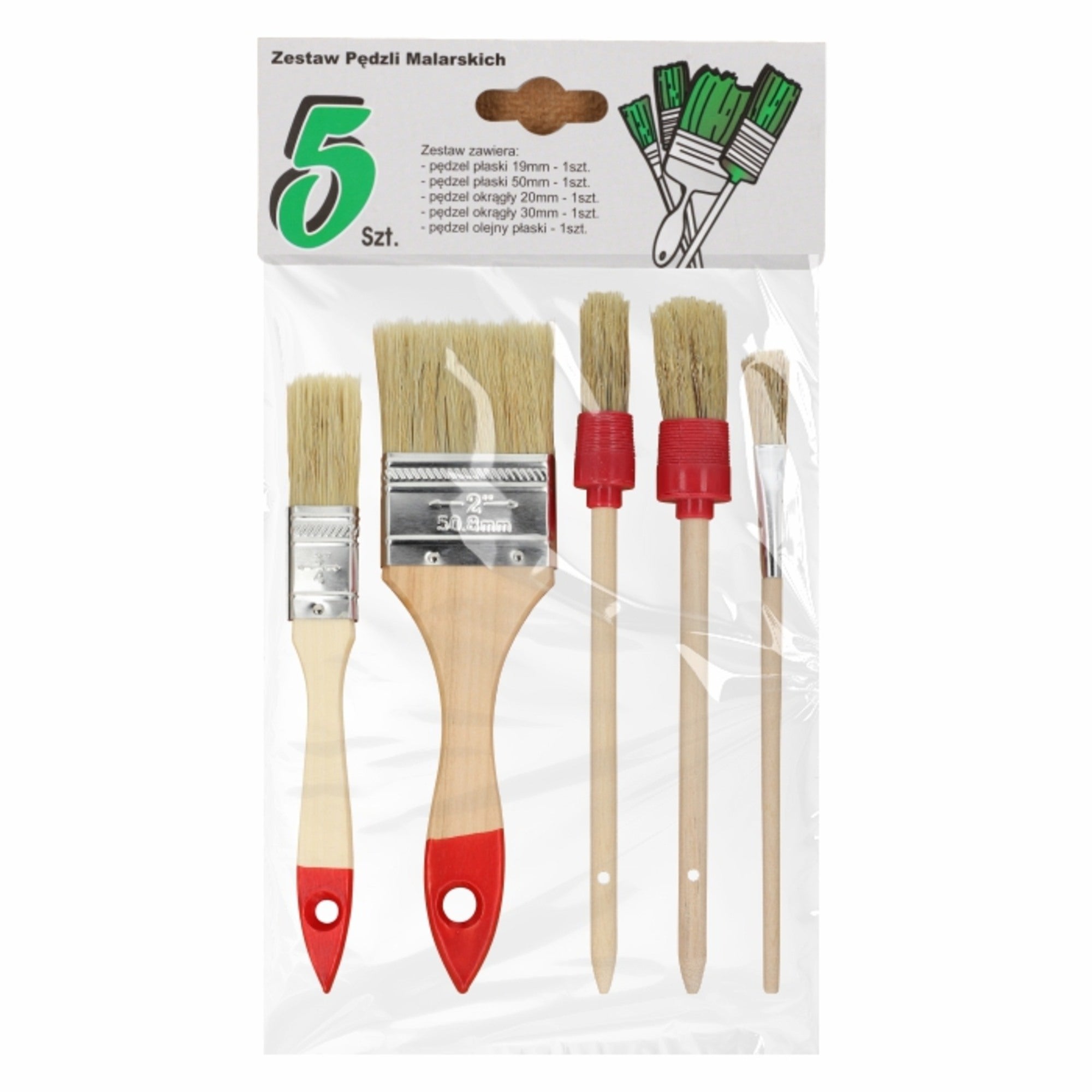 Zestaw pędzli malarskich 5szt. 0