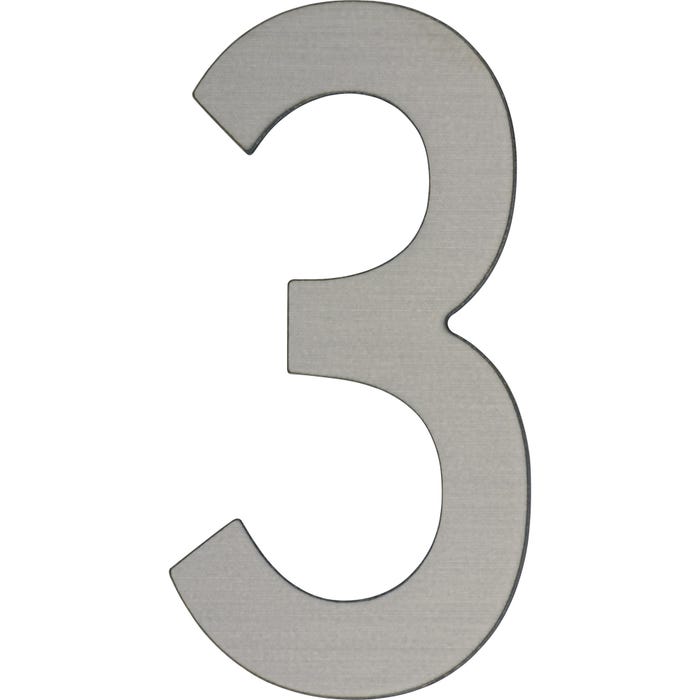 Cyfra 3 samoprzylepna srebrny szczotkowany 50 mm