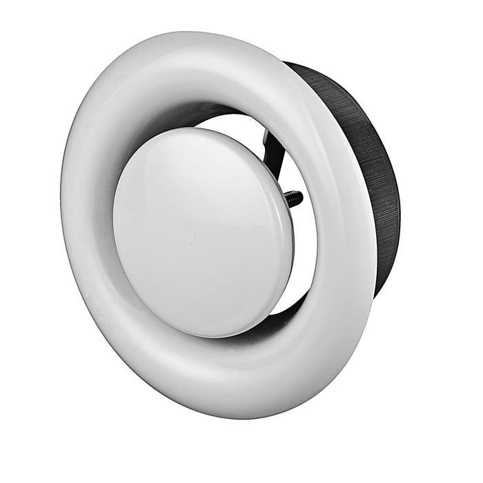 Anemostat wywiewny metalowy 100 mm biały