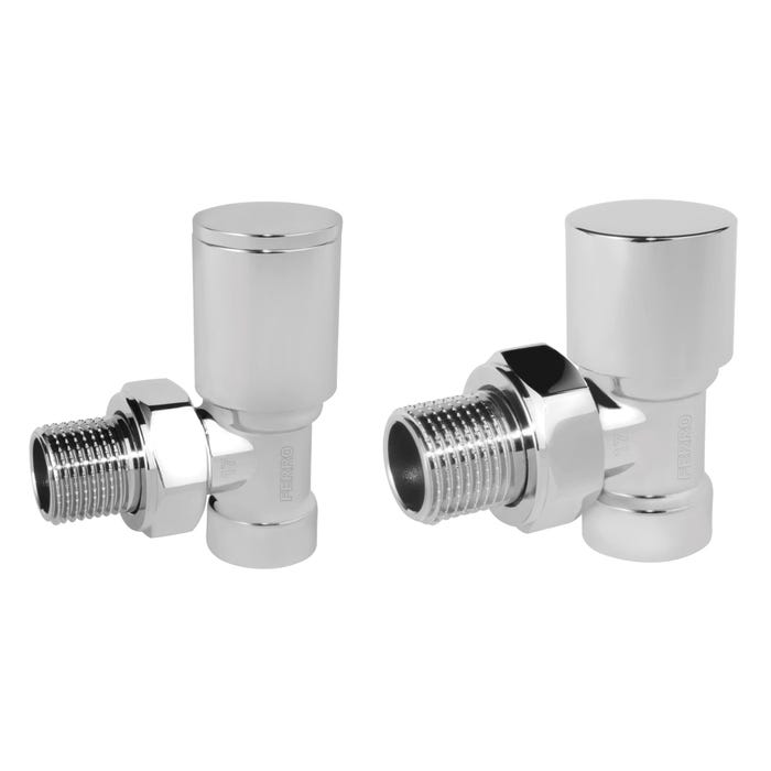 Zestaw grzejnikowy ręczny kątowy 1/2", chrom