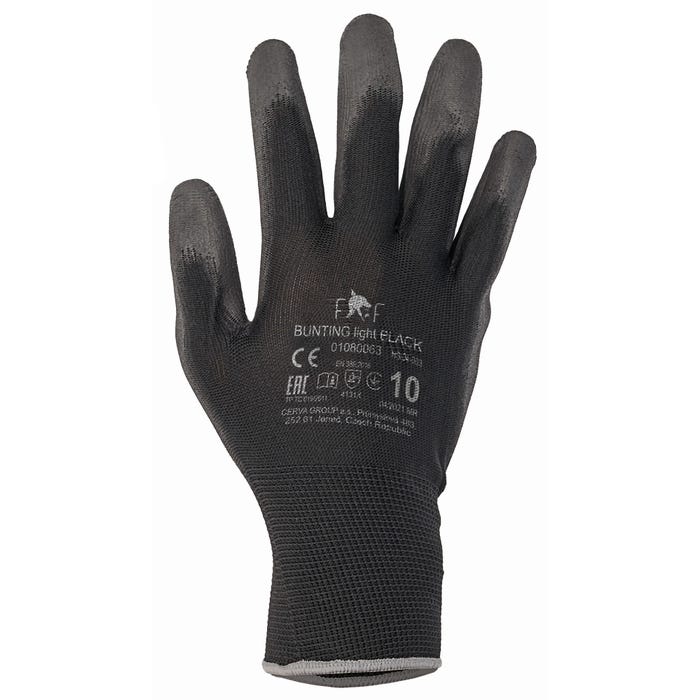 Rękawice powlekane poliuretanem BUNTING LIGHT F&F, rozm. 10 (XL)