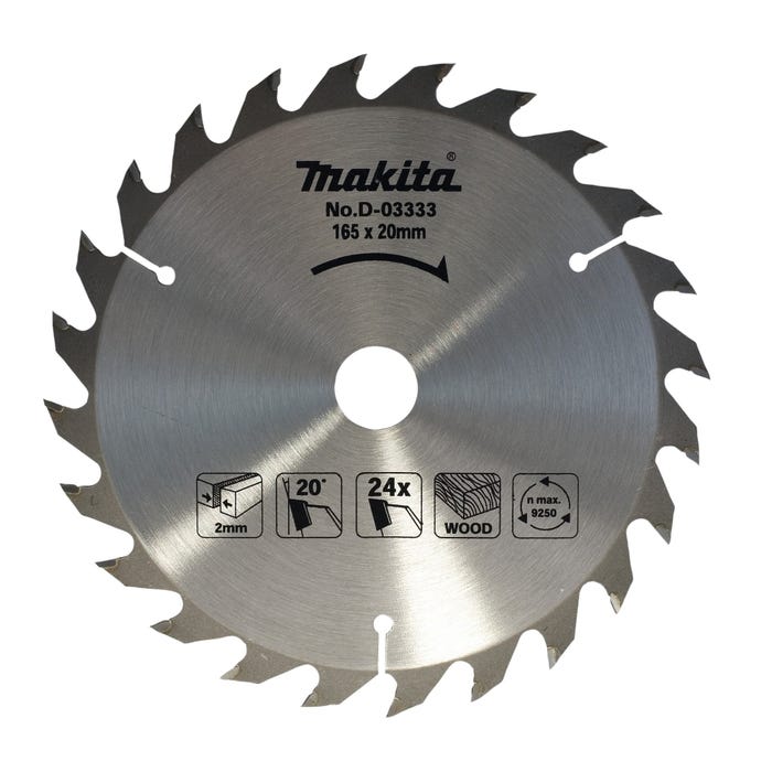Tarcza tnąca do drewna MAKITA 165x20 mm  24 zęby