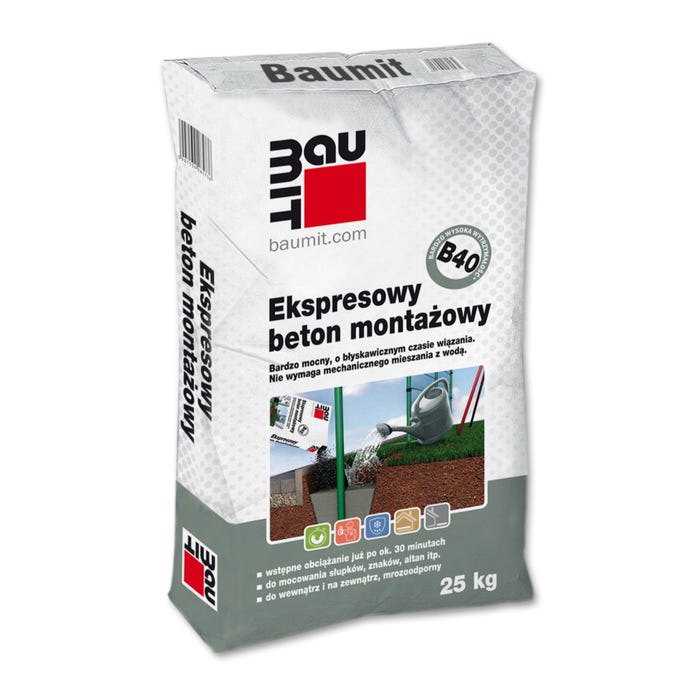 Ekspresowy beton montażowy B40 Baumit 25 kg
