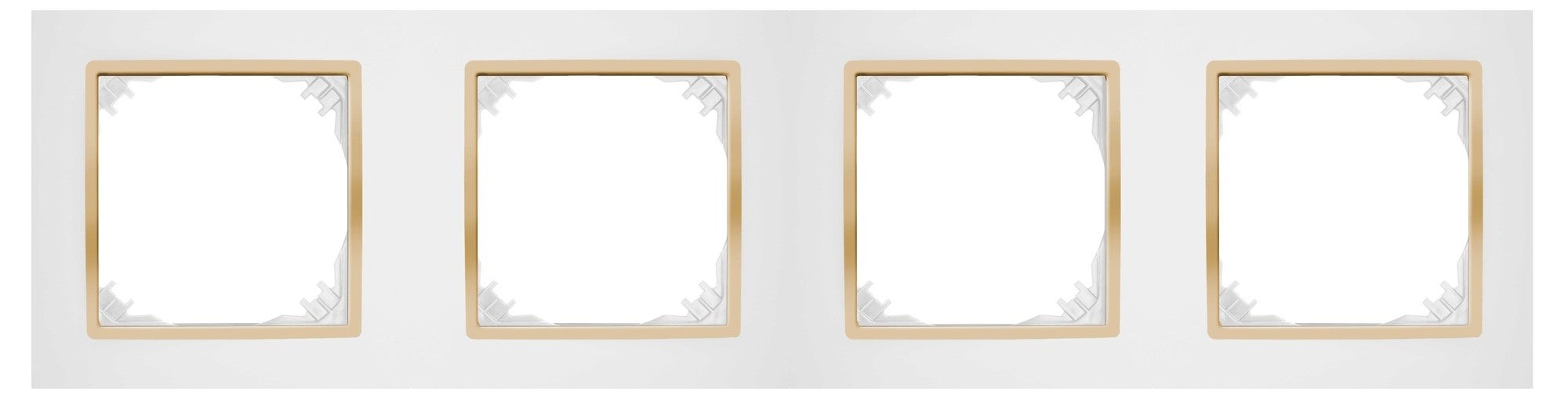 Santra biały/złoty ramka x4
