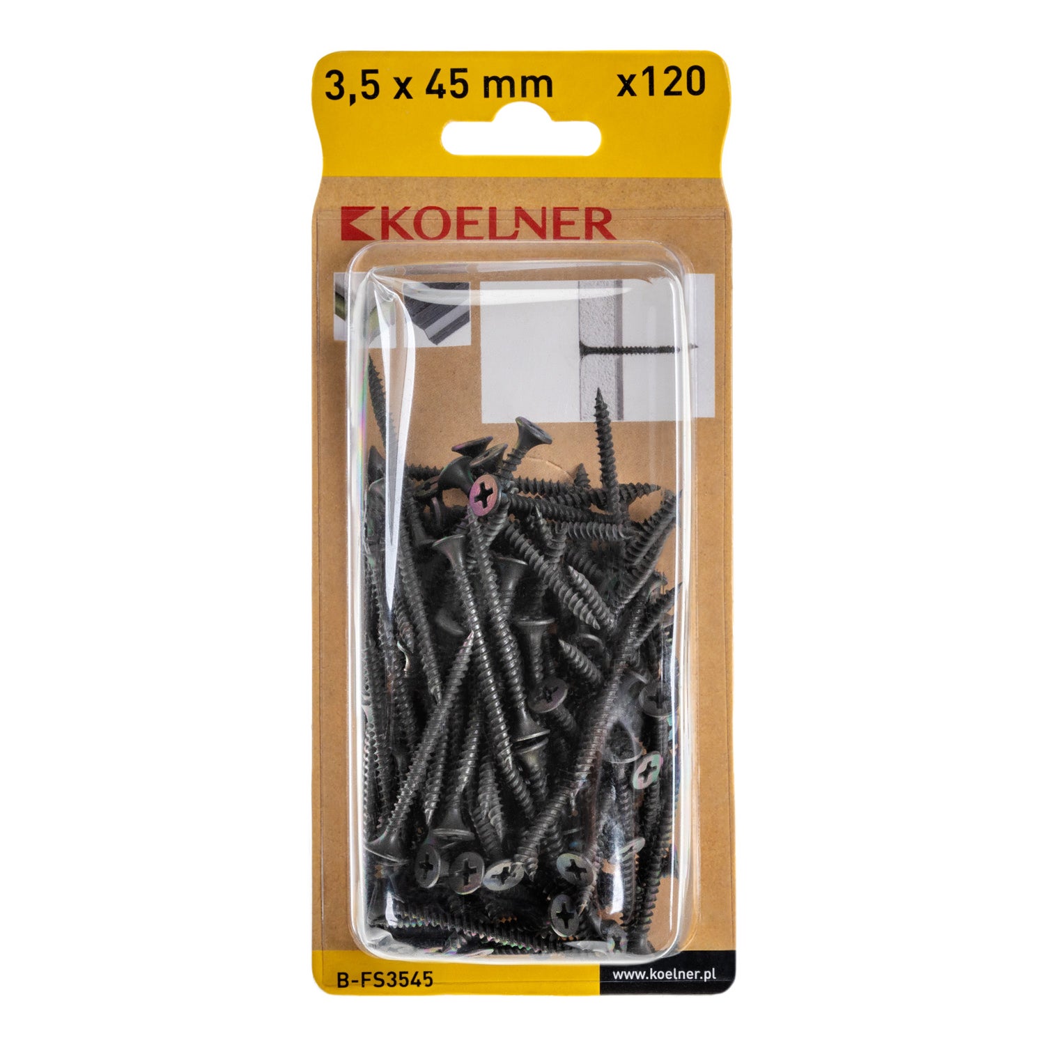 Wkręt do płyt G/K 3.5x45 mm z gwintem do stali (120 szt.) 1