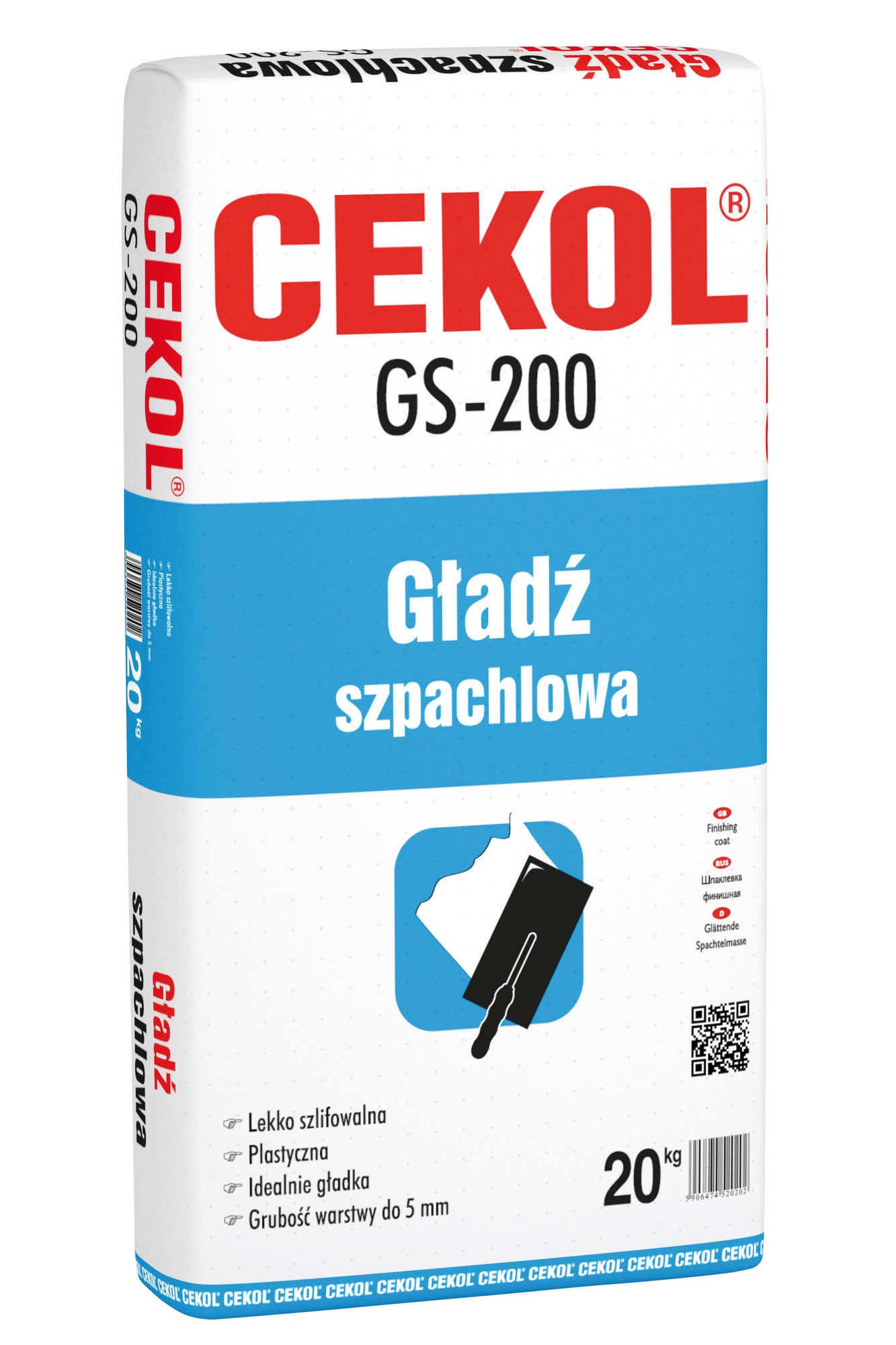 Gładź szpachlowa Cekol GS-200 20 kg 0