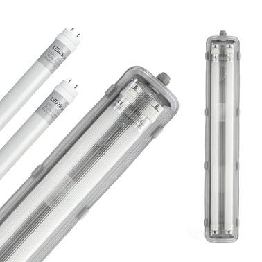 Zestaw oprawa z tubami LED 2xT8, 60cm, 2x9W, 2x900Lm, 4000K, IP65